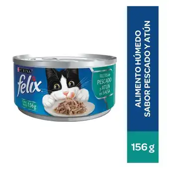 Tottus Comida húmeda para gatos felix adultos sabor atún y aceite de pescado 156 g oferta