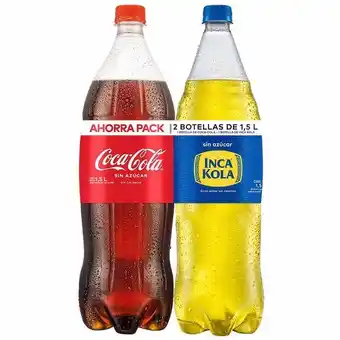 Vivanda Pack gaseosa coca cola botella 1.5l + gaseosa inca kola botella 1.5l oferta