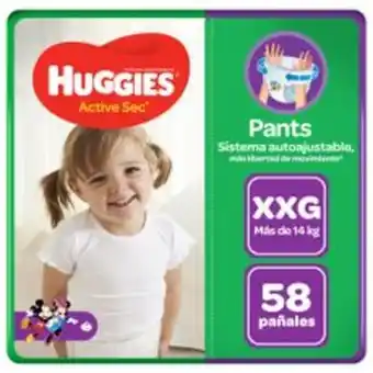 Metro Pañales huggies active sec pants talla xxg 58un oferta