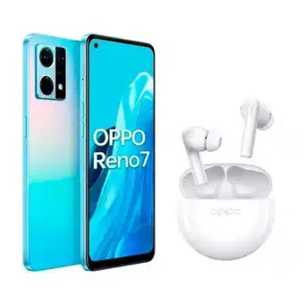 Hiraoka Kit celular libre oppo reno7 6.43" 128gb 6gb ram azul aurora + ecobuds 2 oppo oferta