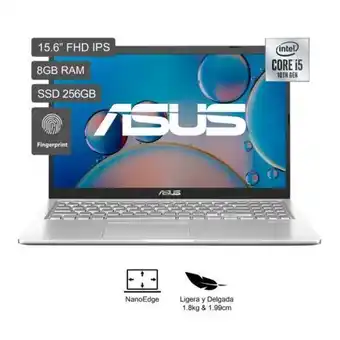 Hiraoka Laptop asus x515ja-ej3618w 15.6" intel core i5-1035g1 256gb ssd 8gb ram oferta