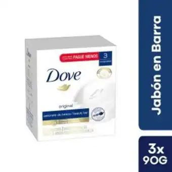 Freshmart Barra de jabón belleza original blanco dove - 3pack x 90 g - unidad oferta