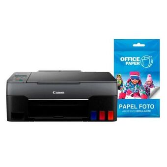 Hiraoka Impresora multifuncional canon pixma g2160 + papel foto adhesivo brillante 120g x 25 hojas jumbo oferta