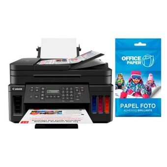 Hiraoka Impresora multifuncional canon g7010 + papel foto adhesivo brillante 120g x 25 hojas jumbo oferta