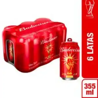 Metro Pack x6 cerveza budweiser lata 355ml oferta
