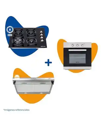 Tiendas EFE Encimera aghaso 60 glp 4 hornillas + horn elect + campana extr.60 oferta