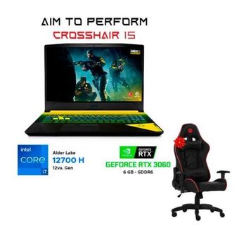 Hiraoka Laptop gamer msi crosshair 15 b12uezo 15.6" intel core i7-12700h 1tb ssd 16gb ram rtx3060 + silla gamer argom tech arg-ch-901 oferta