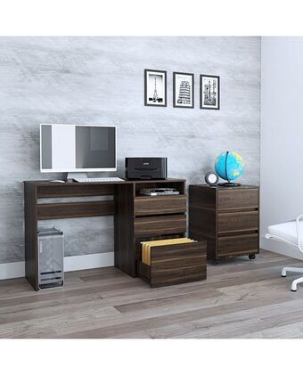 Tiendas EFE Combo office tuhome 13: escritorio + archivador - habano oferta