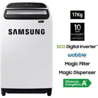 Linio Lavadora 17kg eco inverter blanca - sams... oferta