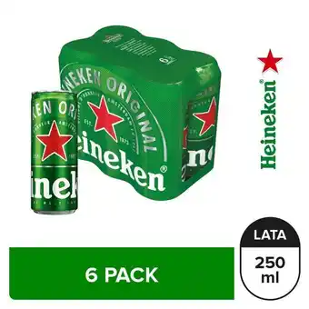 Tottus Six pack cerveza heineken 250 ml - 6 unidades oferta