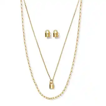 Ésika Estuche collar + aretes golden-locks oferta