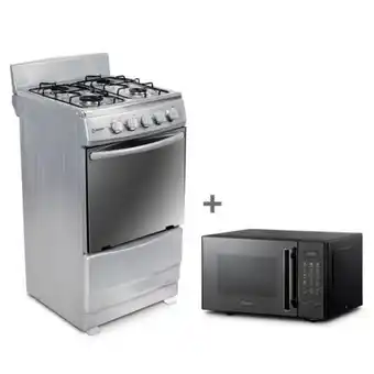 Hiraoka Cocina a glp miray cms-21c 4 hornillas + horno microondas miray hmm-21n oferta