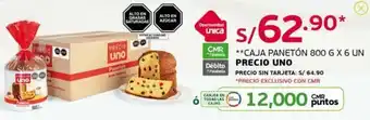 Tottus Caja Panetón 800g x 6 Un oferta