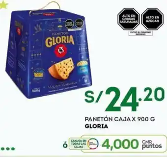 Tottus Panetón Caja 900g Gloria oferta