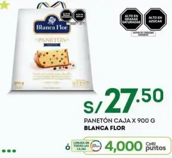 Tottus Panetón Caja Blanca Flor 900g oferta