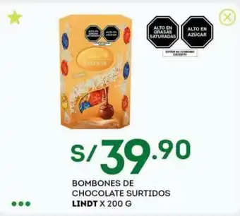 Tottus Lindt Bombones de Chocolate Surtidos x 200g oferta