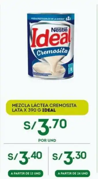 Tottus Ideal Mazcla Lactea Cremosita Lata x 390g oferta