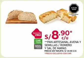 Tottus Pan Artesanal Avena Y Semillas / Romero Y Sal de Maras oferta