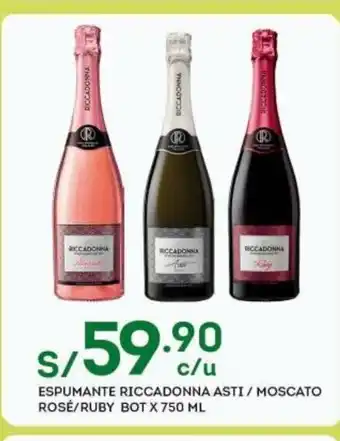 Tottus Espumante Riccadonna Asti / Moscato Rose / Ruby Bot x 750 ml oferta