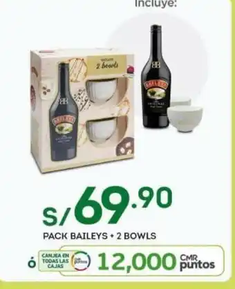 Tottus Pack Baileys + 2 Bowls oferta