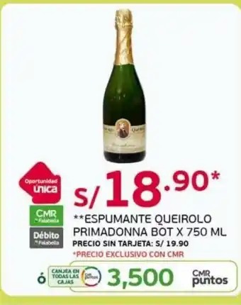 Tottus Espumante Queirolo Primadonna Bot x 750 ml oferta