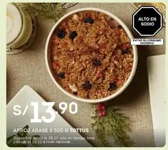 Tottus Tottus Arroz Arabe x 500g oferta