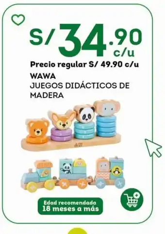 Tottus Wawa Juegos Didacticos de Madera oferta
