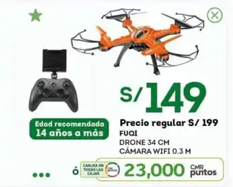 Tottus Fuqi Drone 34 cm Camara Wifi 0.3 m oferta
