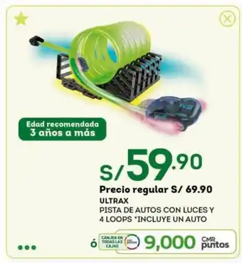 Tottus Ultrax Pista de Autos con Luces Y 4 Loops Incluye un Auto oferta