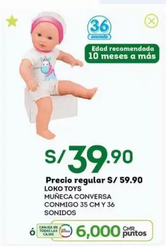 Tottus Loko Toys Muñeca Conversa Conmigo 35 cm Y 36 Sonidos oferta