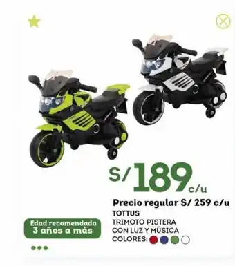 Tottus Tottus Trimoto Pistera Con Luz Y Musica oferta