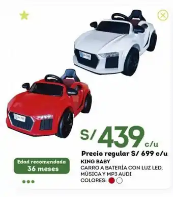 Tottus King Baby Carro a Bateria con luz LED Musica Y MP3 AUDI oferta