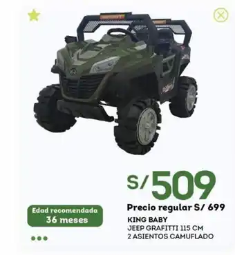 Tottus King Baby Jeep Grafitti 115 cm 2 Asientos Camuflado oferta