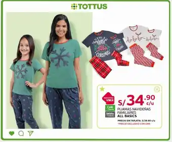 Tottus All Basics Pijamas Navideñas Familiares oferta
