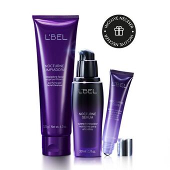 L'Bel Set rutina noche nocturne sérum rostro, ojos y limpiadora oferta