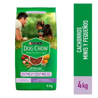Tottus Comida para perros dog chow cachorro minis y pequeños sabor pollo 4 kg - bolsa 4 kg oferta