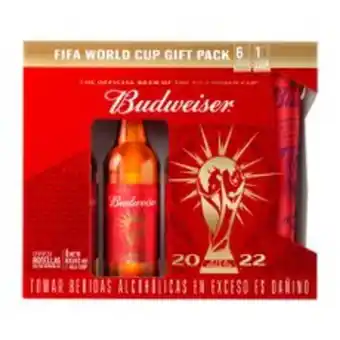 Metro Pack x6 budweiser botella 343ml + copa aluminio oferta