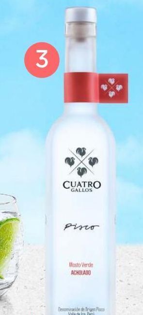 Wong Pisco cuatro gallos x 700ml oferta