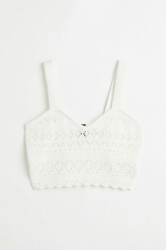 H&M Top crop con efecto crochet oferta