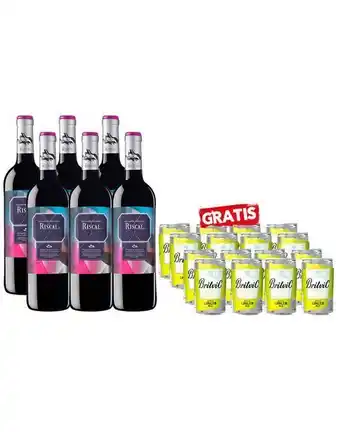 Sumon Licores Vino marques de riscal tempranillo 750ml x6und + britvic ginger ale 150ml x12und oferta
