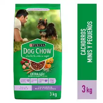 Tottus Comida para perros dog chow cachorro minis y pequeños sabor pollo 3 kg - bolsa 3 kg oferta
