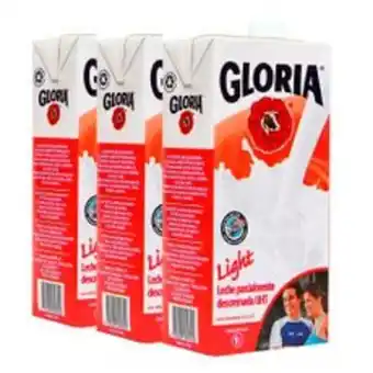 Metro Leche uht gloria light tripack 1 litro c/u oferta