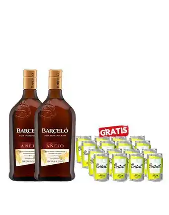 Sumon Licores Ron barceló añejo 750ml x2und + britvic ginger ale 150ml x12und oferta