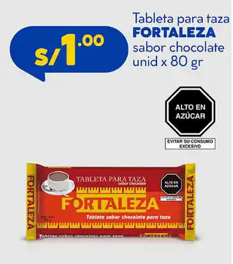 Plaza Vea Tableta para Taza Fortaleza sabor chocolate 80g oferta