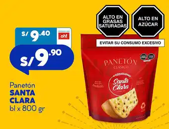 Plaza Vea Panetón Santa Clara 800g oferta