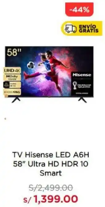 La Curacao Hisene TV LED A6H 68" Ultra HD HDR 10 Smart oferta