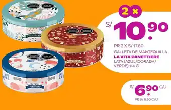 Tambo Galleta de Mantequilla La Vita Panettiere Lata 2x114g oferta