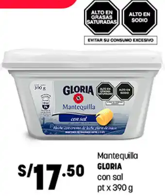 Plaza Vea Mantequilla Gloria con Sal 390g oferta
