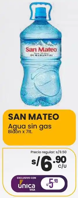Vega San Mateo Agua sin Gas 7L oferta