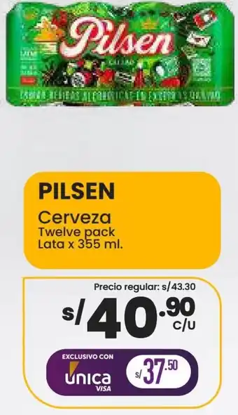 Vega Pilsen Cerveza Twelve Pack Lata 355ml oferta